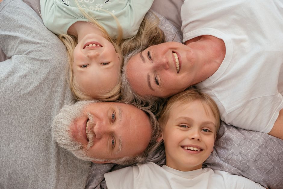 A multigenerational family together
